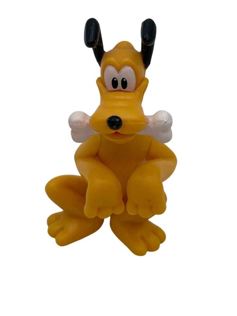 Disney Gold Pluto Dog Great Dane Ears PVC Figurine Bone Vintage Collectible Toy